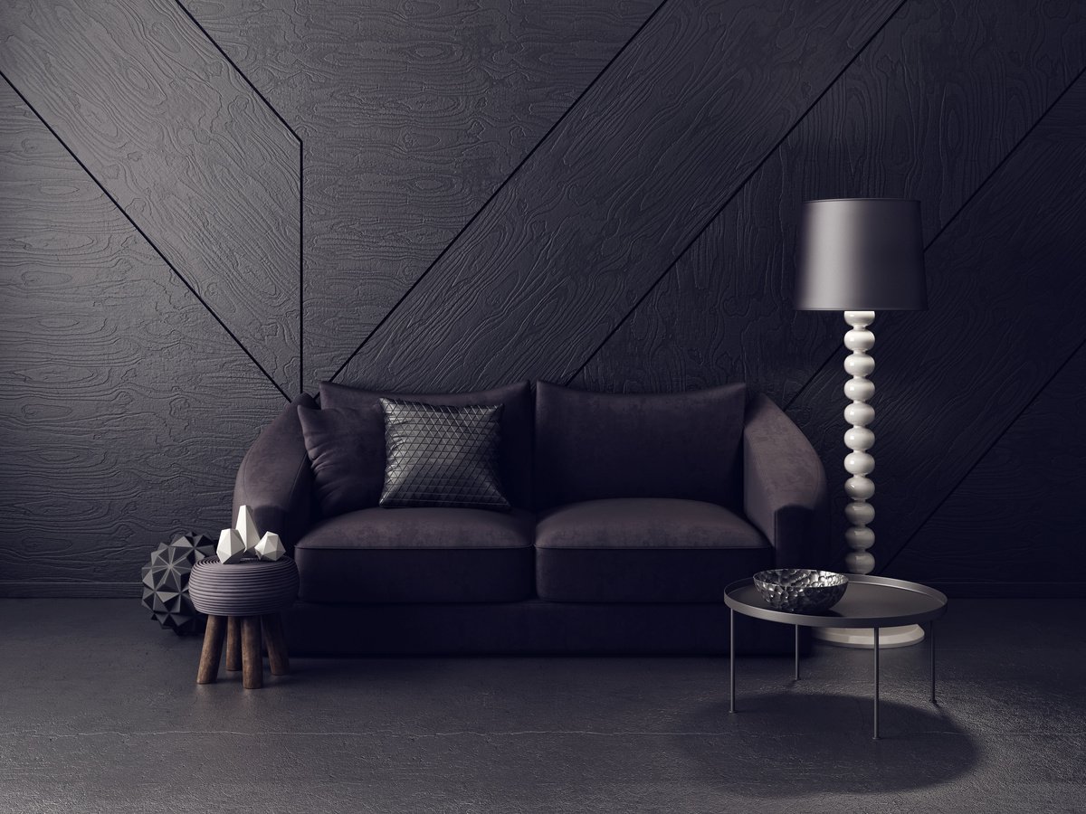 Dark and Masculine Feel of a Living Room